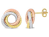 10K Yellow Gold Love Knot Button Earrings
